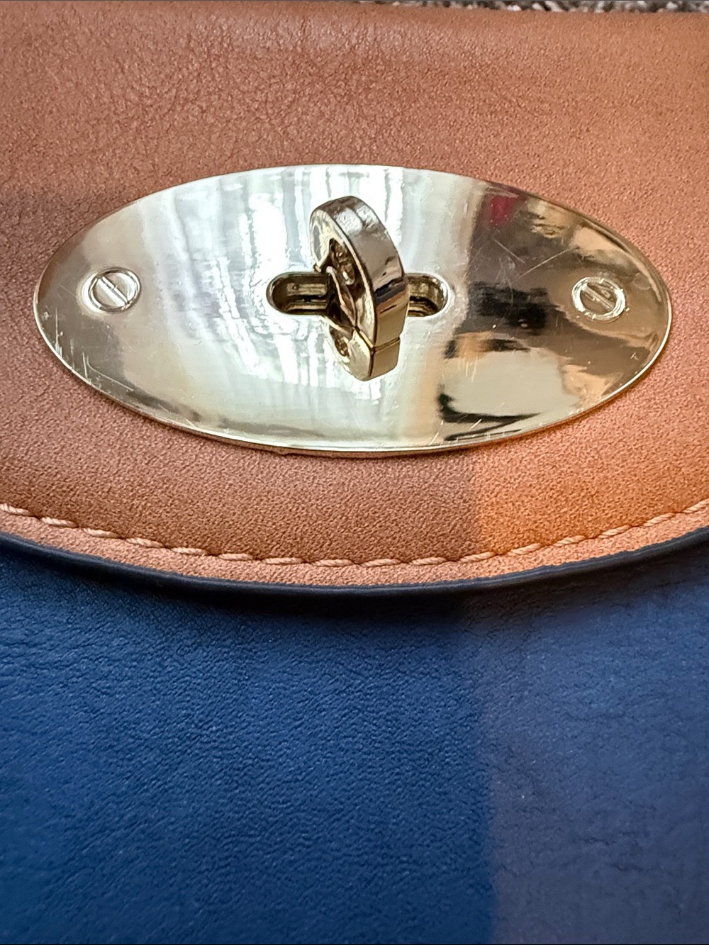 Simply Noelle Navy and Brown Round Crossbody Bag - Picture 4 of 16
